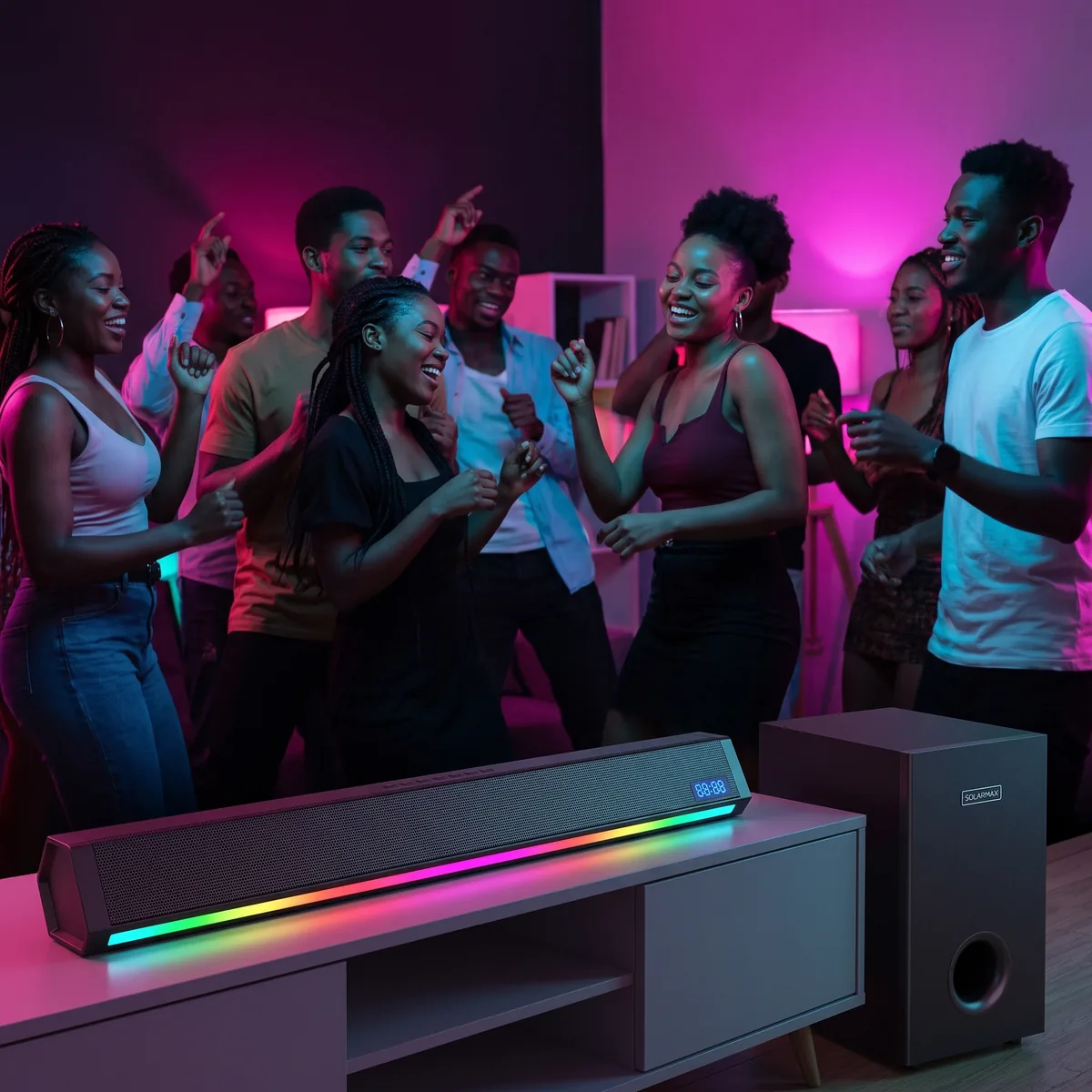 Party mode with RGB lighting