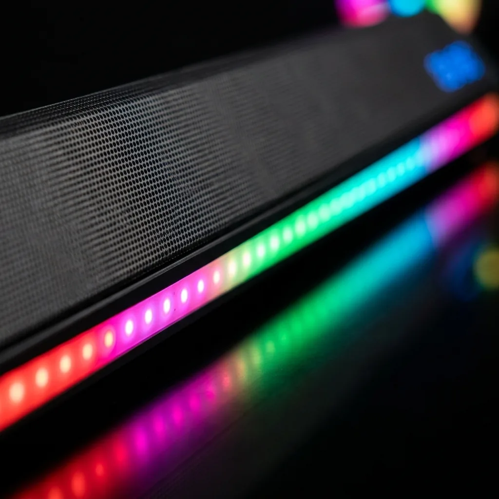 RGB light bar along the front edge
